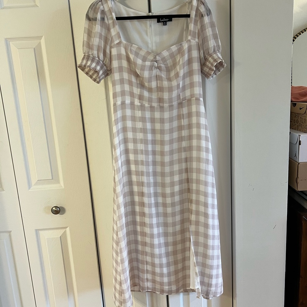Lulu's Lilac Checkered Dress